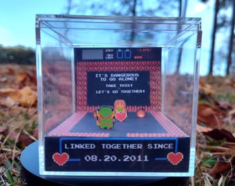 Legend of Zelda Couples Anniversary Diorama Cube Gift for Gamer