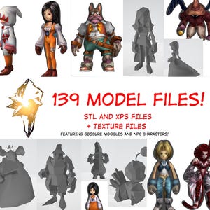 Final Fantasy ix 9 polygon 3d stl xps files digital download unique characters