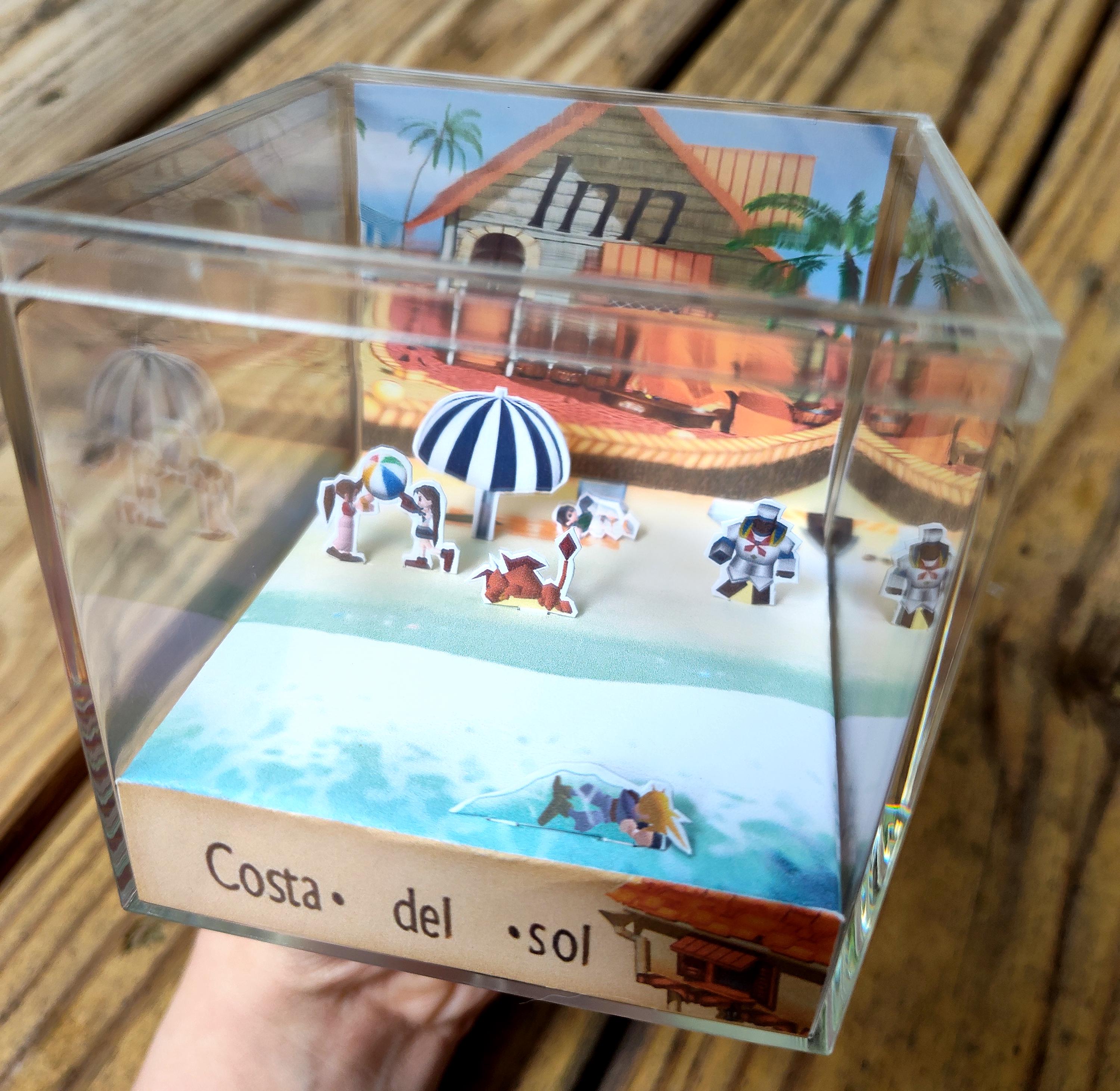 DIY Final Fantasy VII 7 Costa Del Sol Beach Clear Cube Diorama Shadow Box Crafting Project Do It Yourself Kit