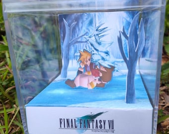 DIY Final Fantasy VII 7 Clear Cube Diorama Cloud Aerith Aeris forgotten capital city ancients Shadow Box Crafting Project Do It Yourself Kit