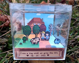 Stardew Valley Diorama Cube Custom Date Anniversary Gift DIY Kit