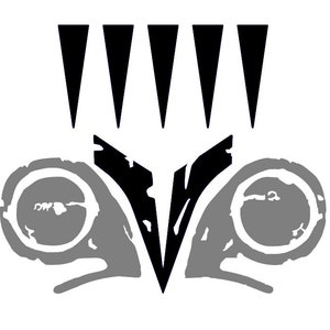Bo Katan Night Owl Set Weathered Jaig Eyes Beak Feathers Vinyl Decal Sticker Cosplay Multiple Colors and Sizes Free US Shipping