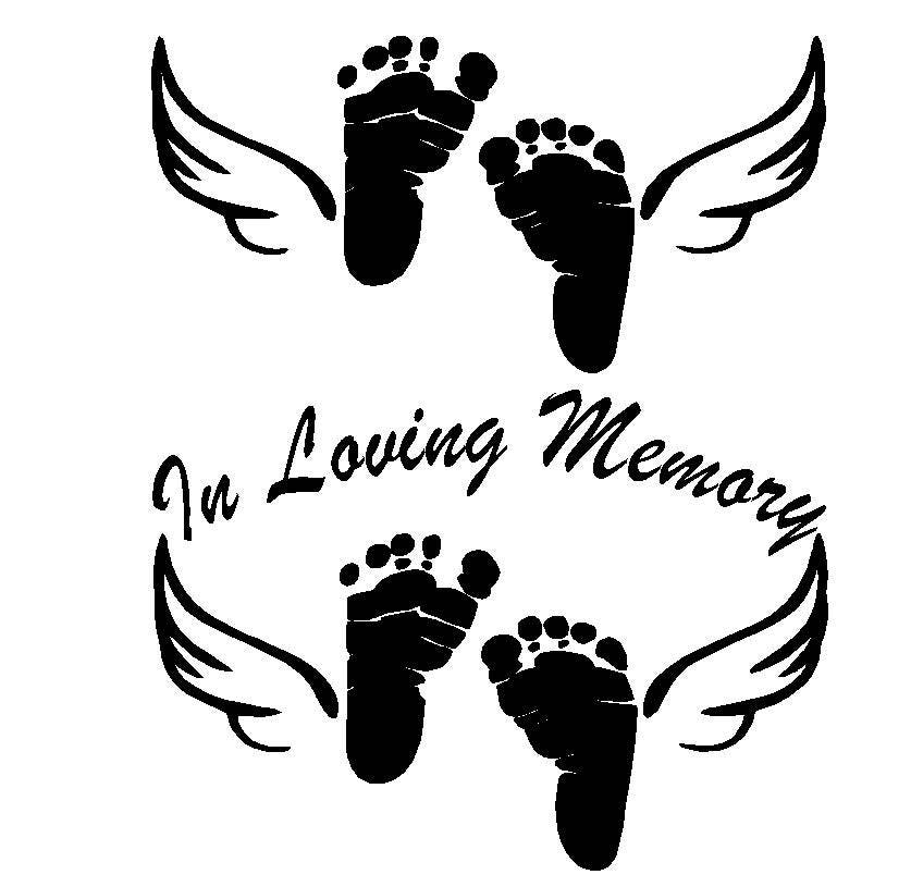 Download Baby Feet Angel Wings In Loving Memory Vinyl Decal FREE | Etsy