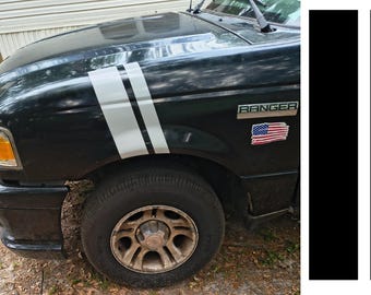 Universal 4-1-2 Racing Hash Fender Stripe Set Vinyl Decal Stickers