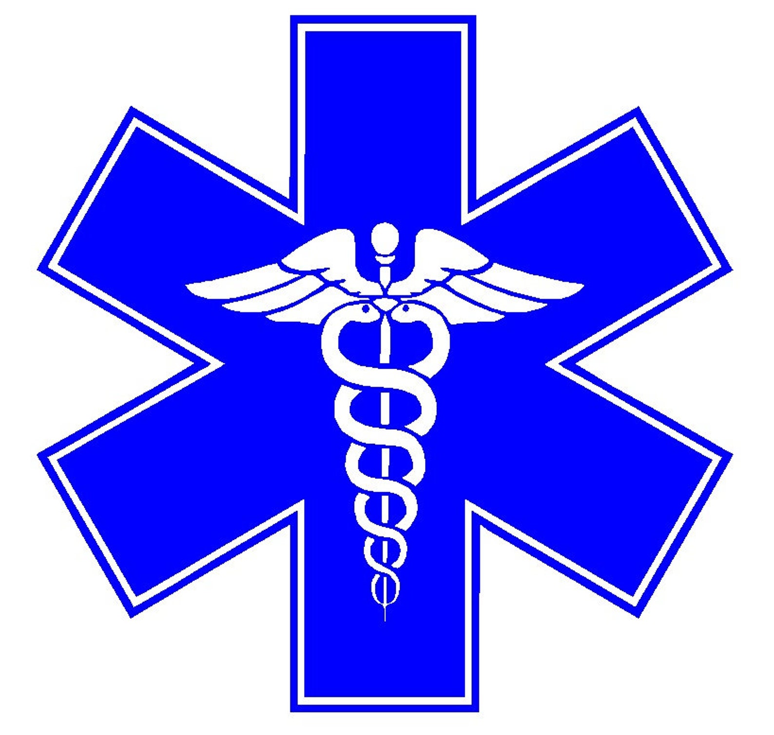 Star of Life Caduceus Symbol Vinyl Decal Sticker Medical EMT Medical