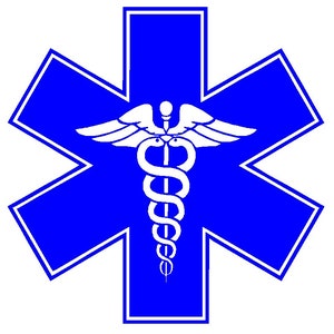 Star of Life Caduceus Vinyl Decal Sticker Medical Symbol EMR Medical Doctor Paramedic First Responder