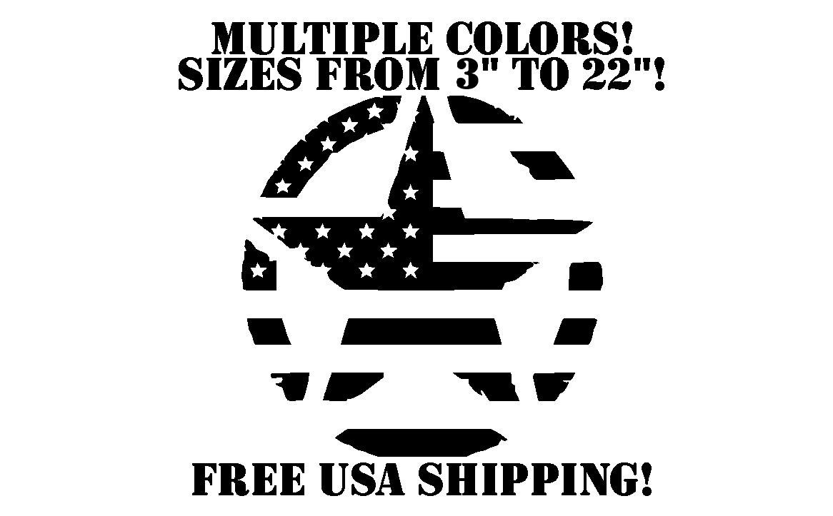Aazon.co - USA Aerican Flag Star Vinyl Decal Sticker- 3.75\" X 3.75