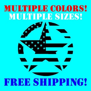 アーミースターデカール USA 国旗 アメリカンビニールステッカー 複数サイズ 色 送料無料 スナイパー ミリタリー ブラックアウト フードドア クーラー