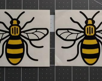 Manchester Bee Symbol Two Color Vinyl Decal - Window, Laptop, Tumbler