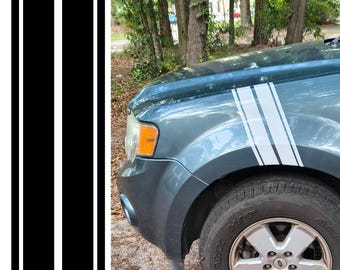 Universella 2" Racing Dual Hash Fender Stripe Set Vinyldekaler