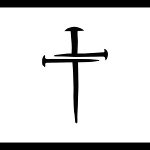 Three Nails Cross Vinyl Decal Christian Sticker Scrapbook Switch Tablet Journal Cellphone Car Truck Window Tumbler Laptop Cooler Golf Cart