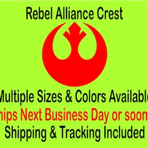 Rebel Alliance Logo Vinyl Decal Star Wars Cosplay X wing Helmets Multiple Sizes Colors truck window laptop cellphone tumbler sticker cooler