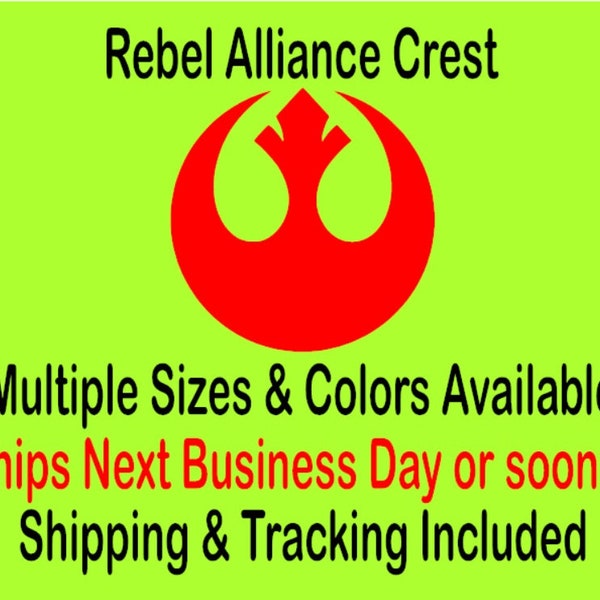 Rebel Alliance Logo Vinyl Decal Star Wars Cosplay X wing Helmets Multiple Sizes Colors truck window laptop cellphone tumbler sticker cooler