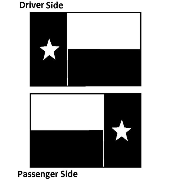 Texas Flag Vinyl Decal Set LEFT RIGHT Black Out Sticker USA Tactical Military Multiple Sizes cj tj jk yj xj