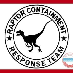Raptor inperking vinyl sticker respons team sticker biohazard Velociraptor dinosaurus motorkap vrachtwagen deur raam koeler laptop beker versie 1
