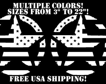 Army Star USA Flag Decal Vinyl American Distressed Left Right Mirrored Military Sticker FREE Domestic SHIPPING Sniper Black Out Hood Door