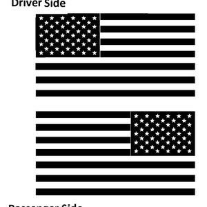 American Flags Decal Pair of LEFT RIGHT Vinyl Sticker USA Tactical Military Black Out Multiple Sizes cj tj jk yj xj
