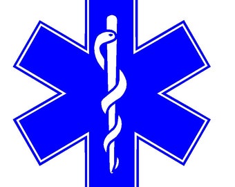 Star of Life Vinyl Decal, Rod of Asclepius, Paramedic, Ambulance, EMS, EMT, Medical Sticker