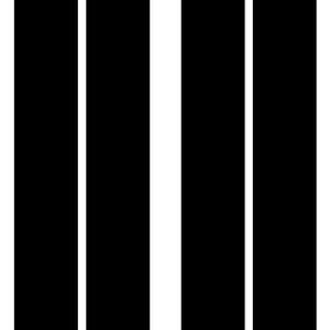 May include: A minimalist graphic design featuring four vertical stripes. Two wide black stripes are separated by two narrow white stripes, creating a bold contrast. The design is simple and modern, suitable for various applications.