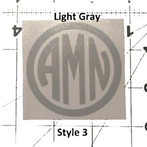 Round Monogram Vinyl Decal - Personalized Initials Sticker