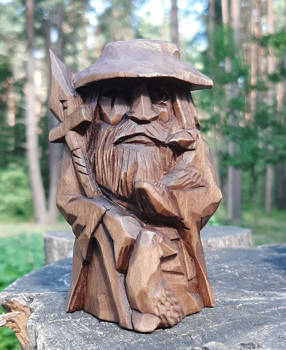 Norse God Odin Wooden Figure Odin statue Etsy
