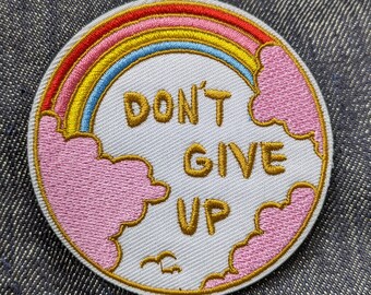 Embroidered Patch - Self Care Patch - Self Love Patch - Motivational Quote - Happy - Jean Jacket Patches - Rainbow Patch- Sew On - Iron On