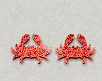 Crab earrings - ocean jewelry - cancer  jewelry - sparkle earrings - kid earrings - crab jewellery - animals earrings - zodiac cancer