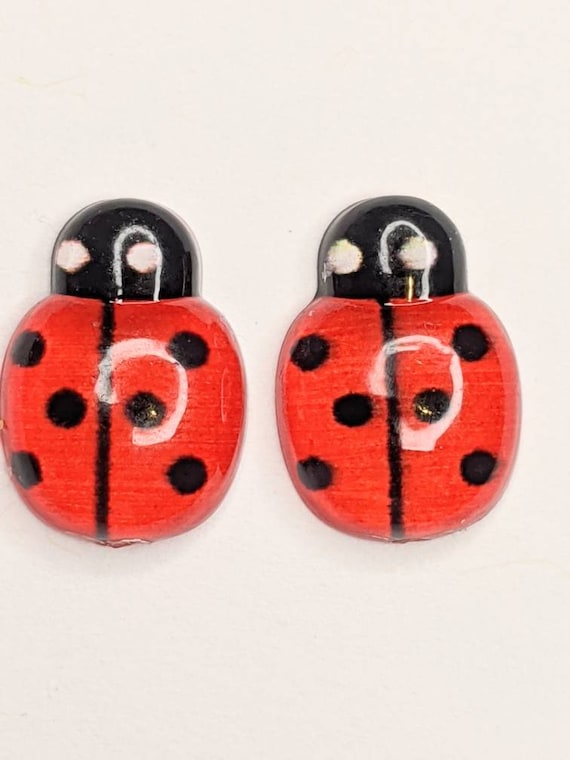 Red Ladybug Earrings - Insect - Lady Bug - Nature Jewelry, New