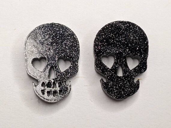 Black Skull Earrings Skull Earrings Small Skull Earrings Halloween
