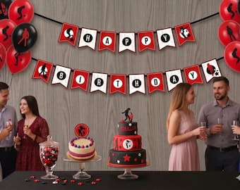 Decorazioni per feste di Michael Jackson: striscione PDF stampabile con 17 gagliardetti (lettere + sagome di MJ)