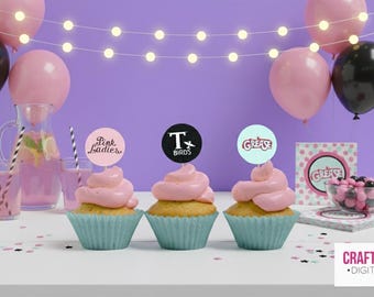 Grease cupcake toppers template!!
