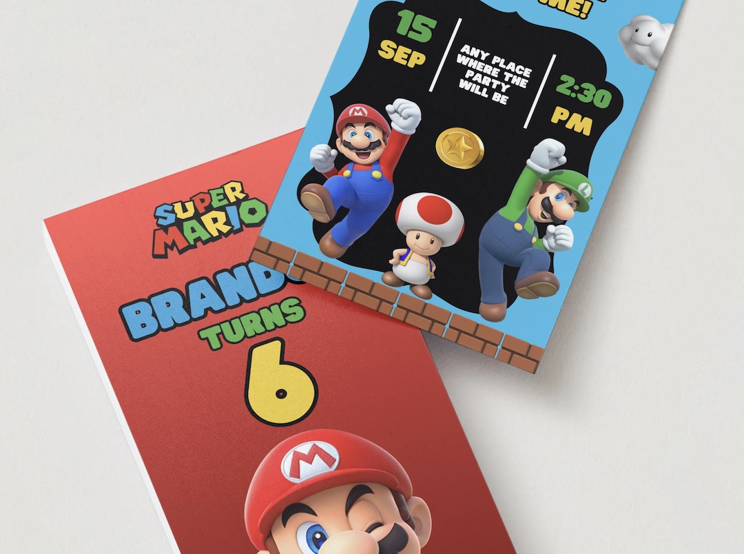 Editable Mario Bros Animated Invitation on Canva! - Etsy