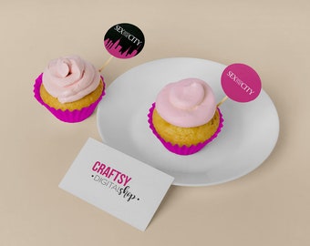 Sex and the City cupcake topper template