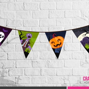 Spooky halloween banner template, ready to print at home