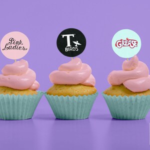 Grease cupcake toppers template!!