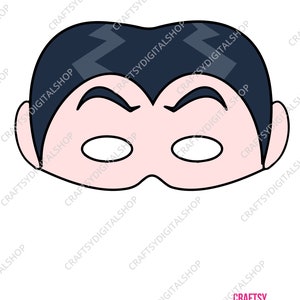 Vampire mask template for halloween, ready to print