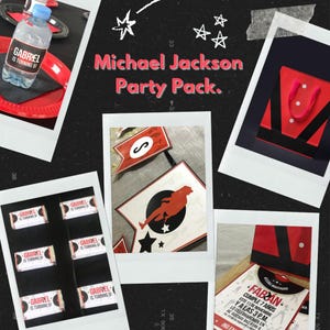 Pacote de decorações para festas de Michael Jackson - Pergunte sobre personalização.