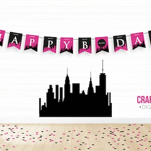 Sex and the City Happy Birthday Banner Template