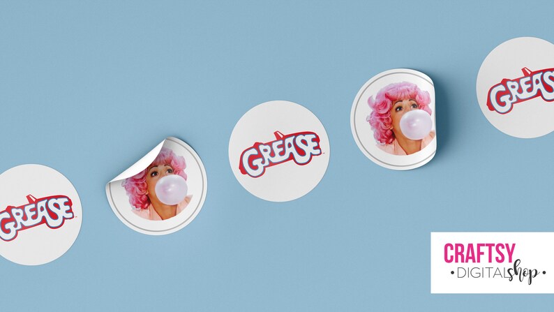 Grease Sticker Template Ready to Print at Home! - Etsy