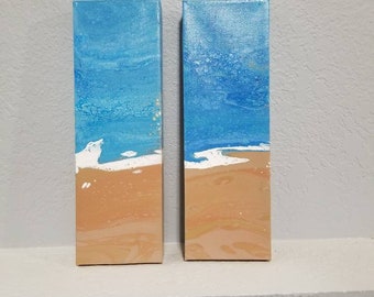 Acrylic painting. Abstract. Beach scene