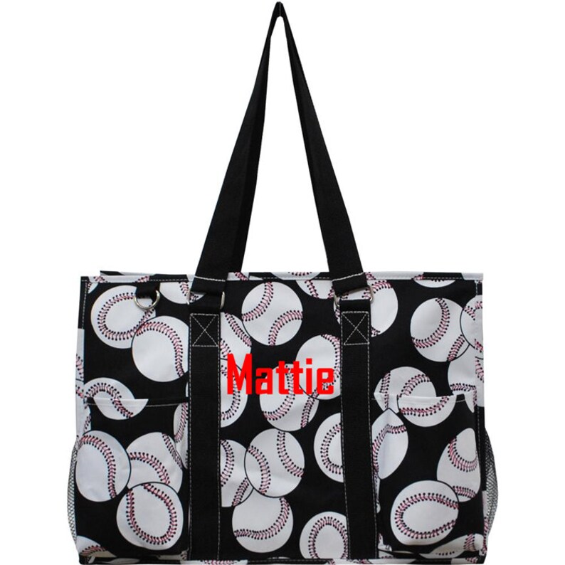 Personalized baseball tote bag Monogrammed baseball tote Etsy