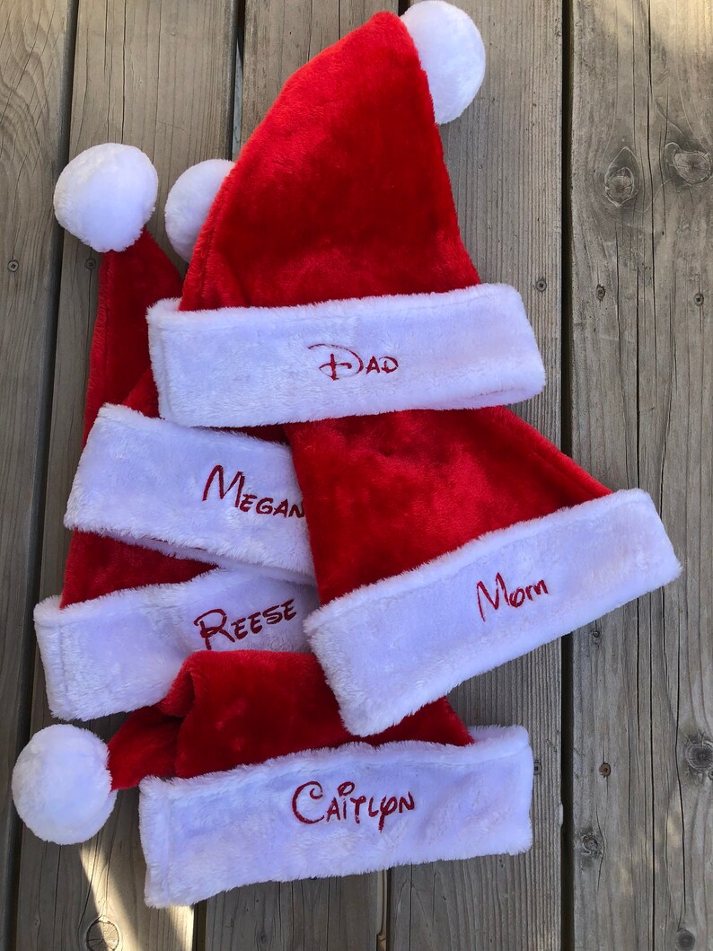 embroidered santa hats