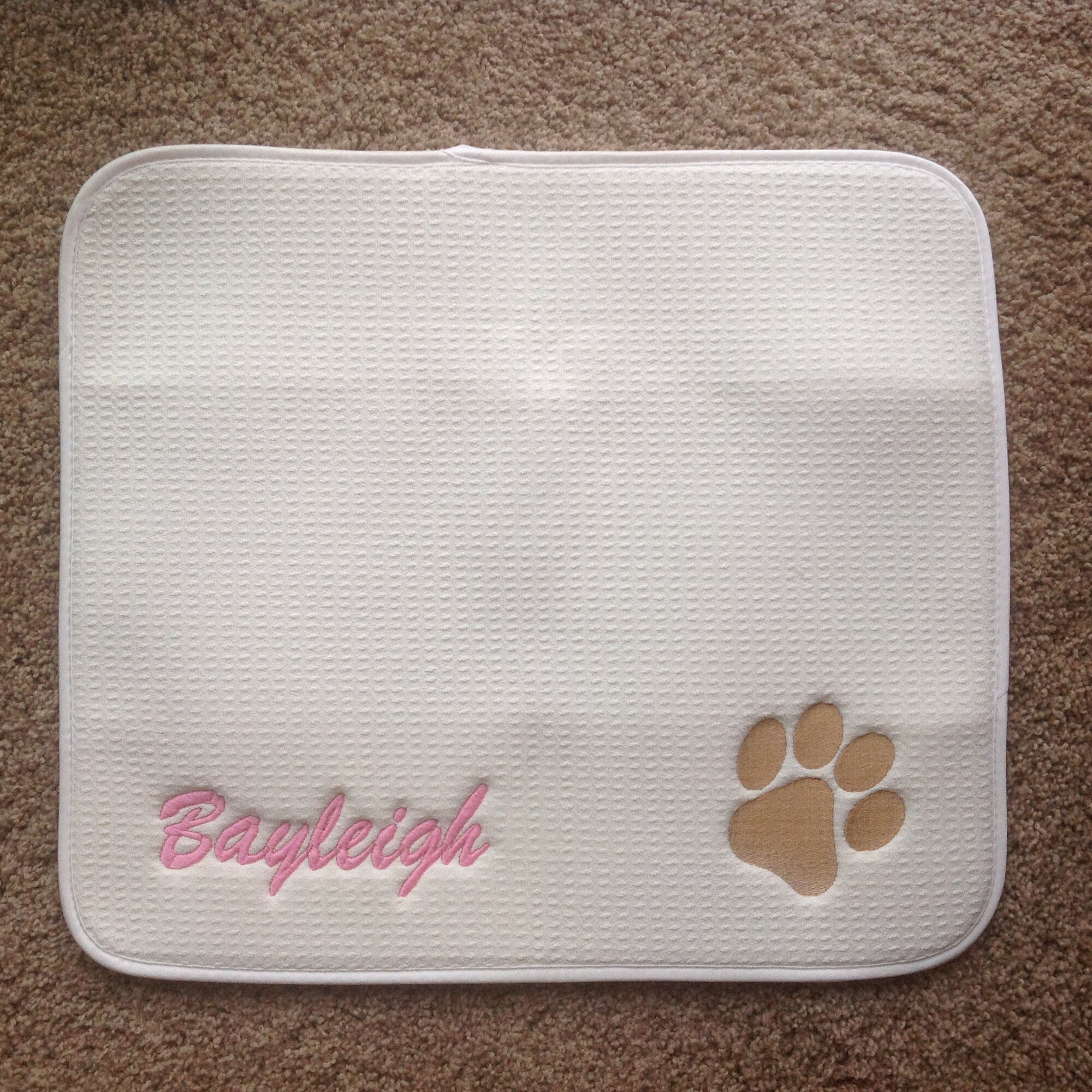 Personalized dog water spill mat pet water dish mat pet name Etsy