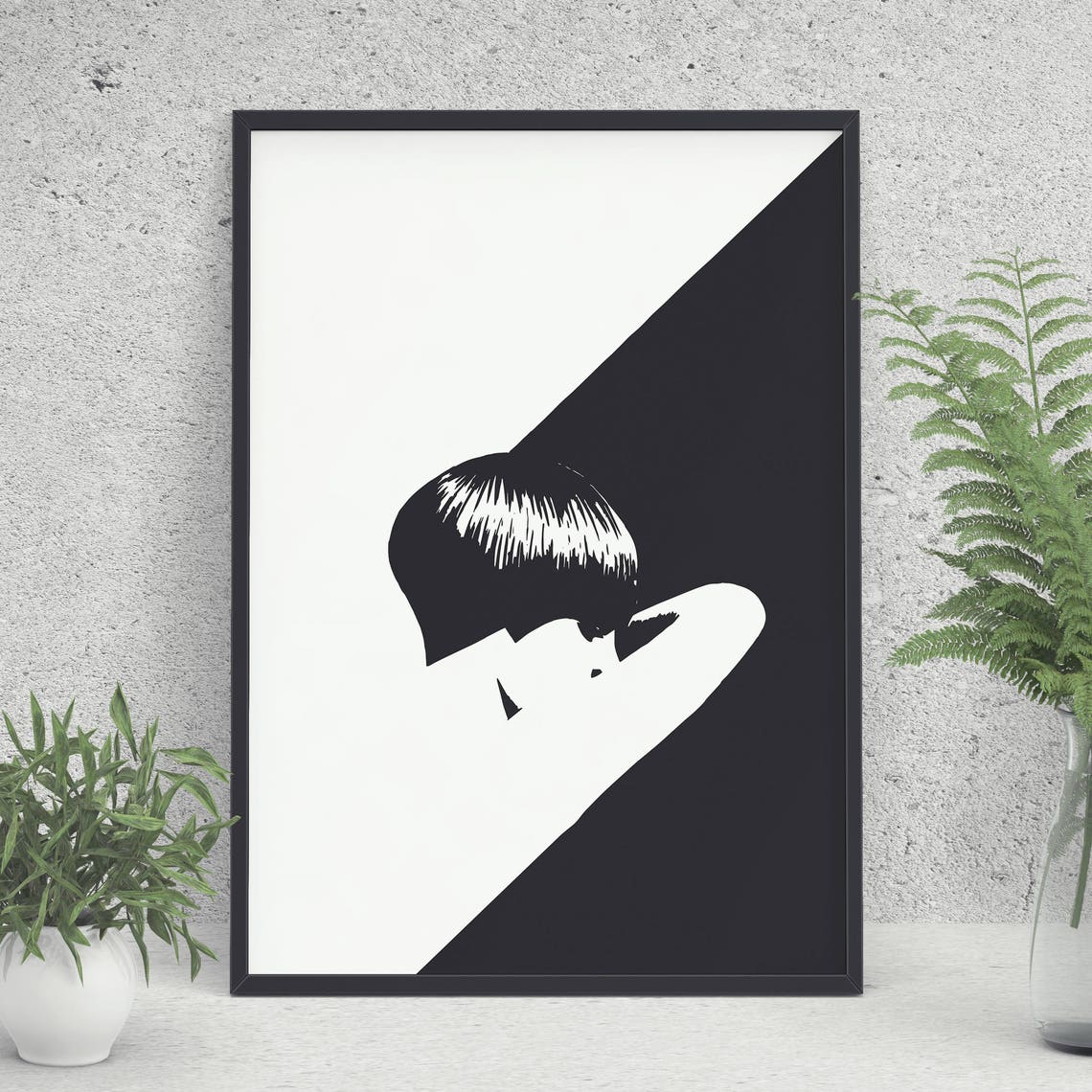 Black and White Girl, Wall Prints, Scandinavian Art, Wall Decor, Scandinavian Wall Prints