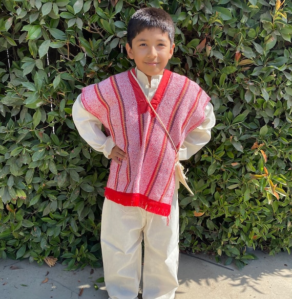 Traje de Poncho Niños de manta bordado - Etsy España