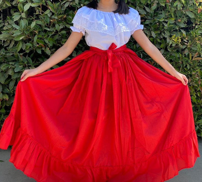 Mexican Skirts With Blouse Faldas Mexicanas De Vuelo Con Etsy
