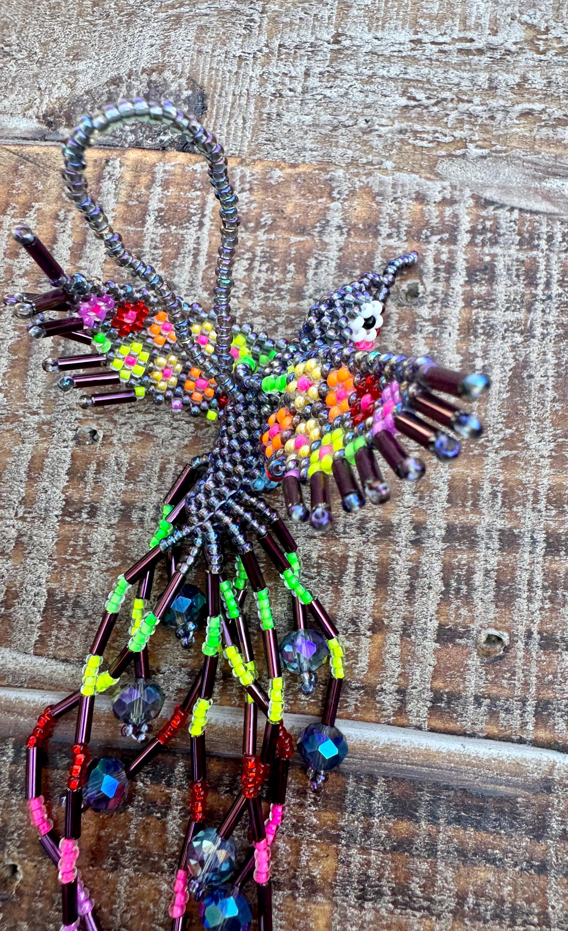 Handmade Beaded Colibri Keychain: Mexican Bird Charm - Etsy