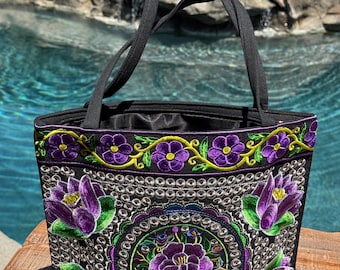 Mexican Tote Bag Machine Embroidery