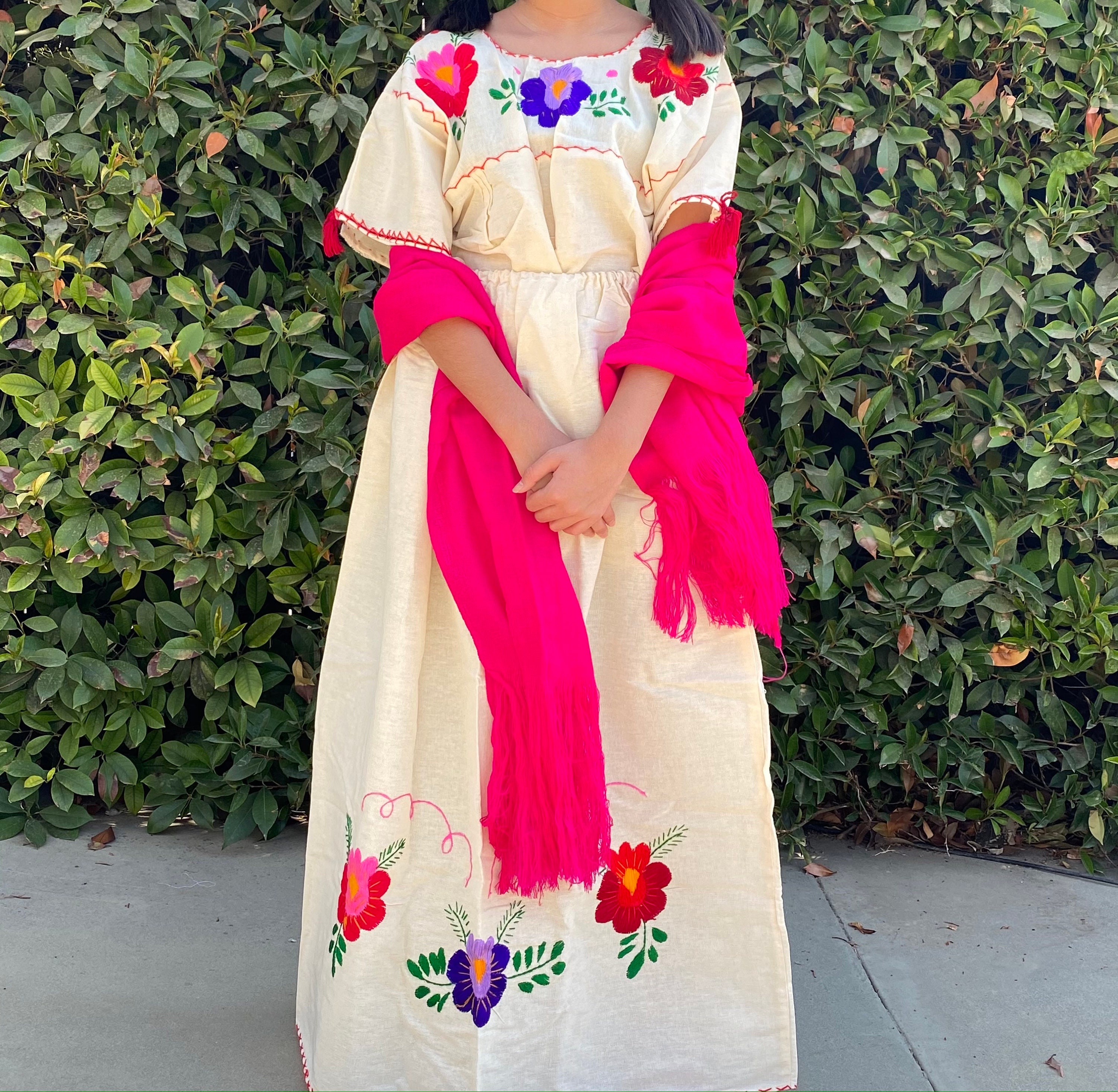 Vestido de rebozo Faja Mexican Dress Belt Embroidery Chiapas 1 Size  Unitalla K64 