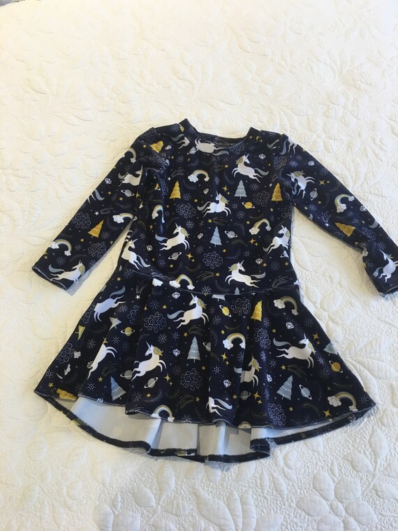 navy velvet girls dress